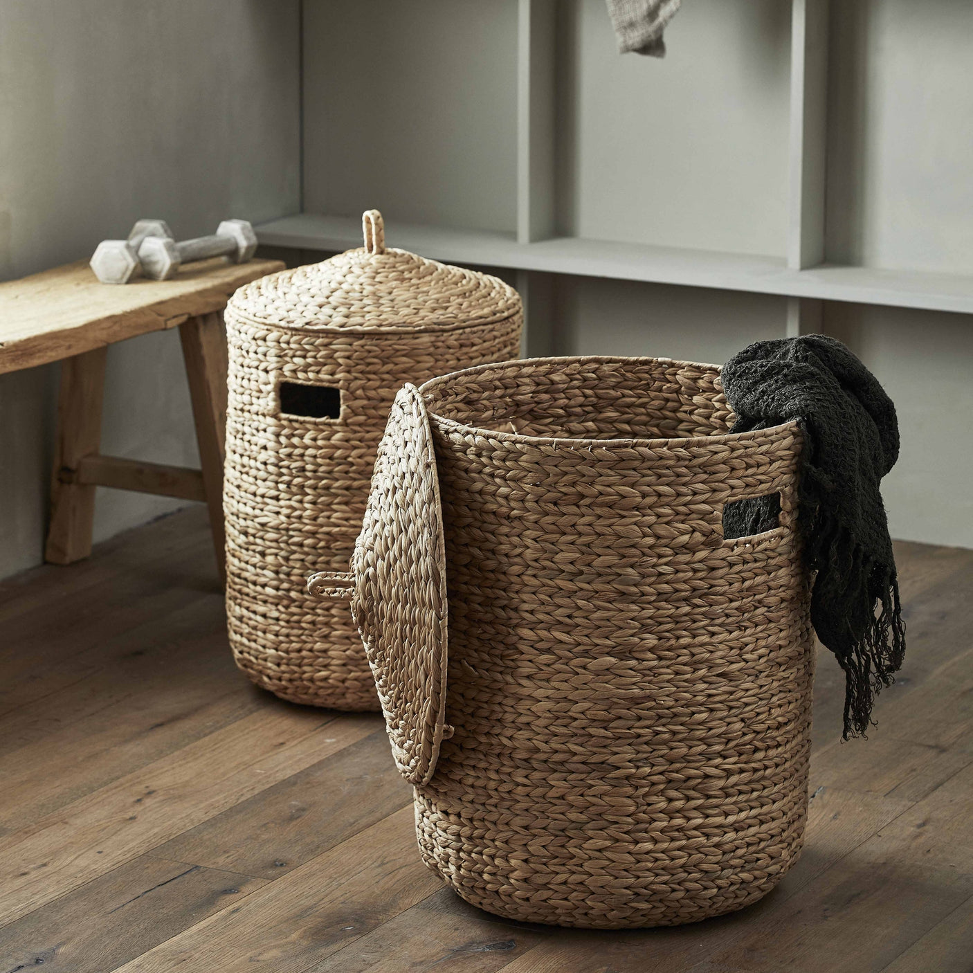 COSNA vaskekurv i vannhyakint - 2 stykker - natur Nordal STORAGE