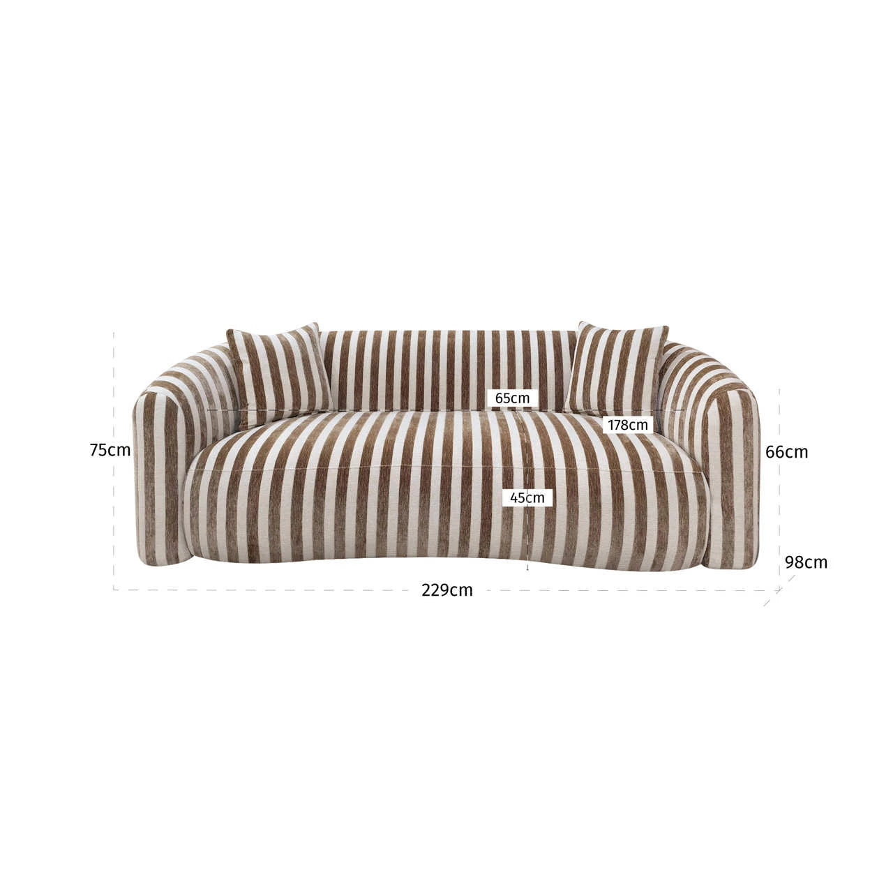 Sofa Luxandra stripes sand Richmond Interiors Sofa