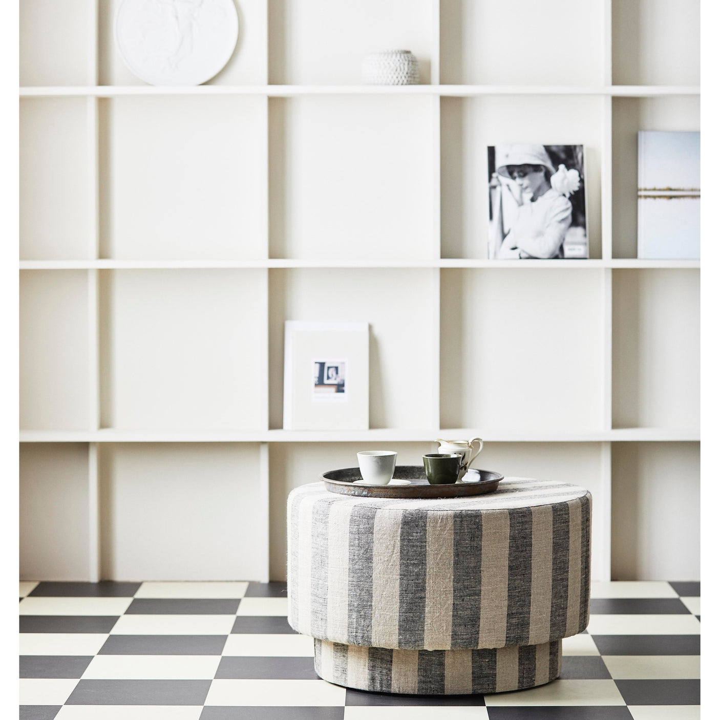 LADOGA puf - beige/grå Nordal STOOLS