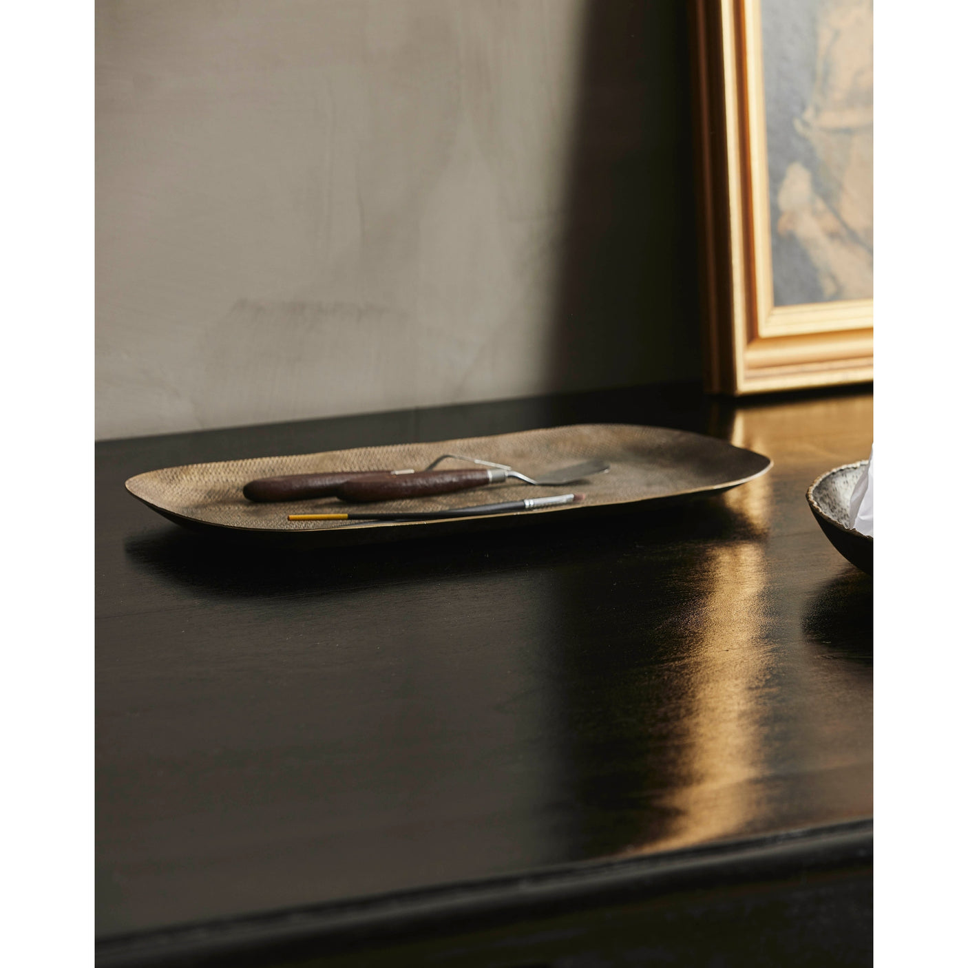 DANNA aluminiumslysbakke - 38,5x18 cm - antikk messing Nordal DECO ITEMS