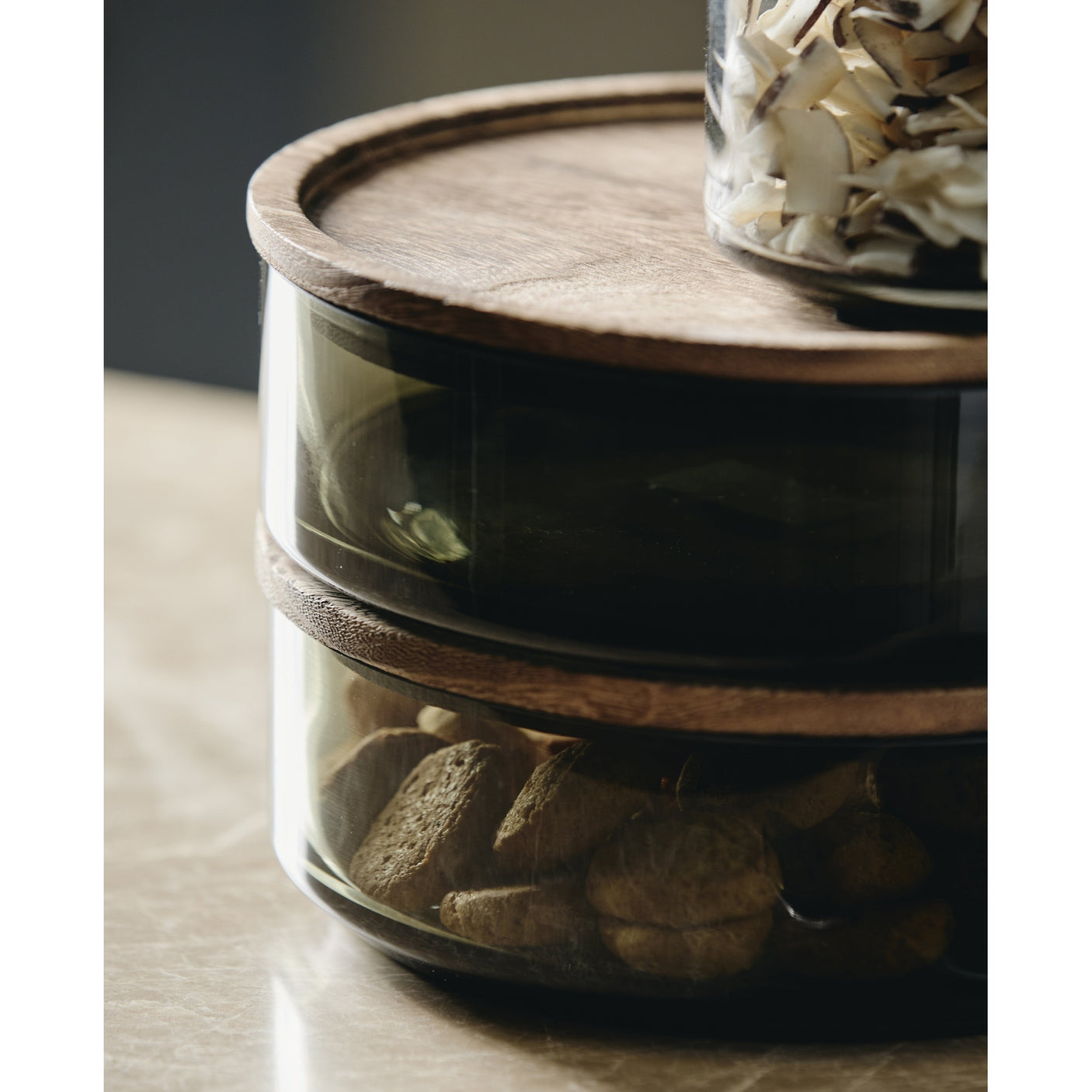 BASIL lagringsglass med dekk i tre - 1300 ml Nordal KITCHEN AC