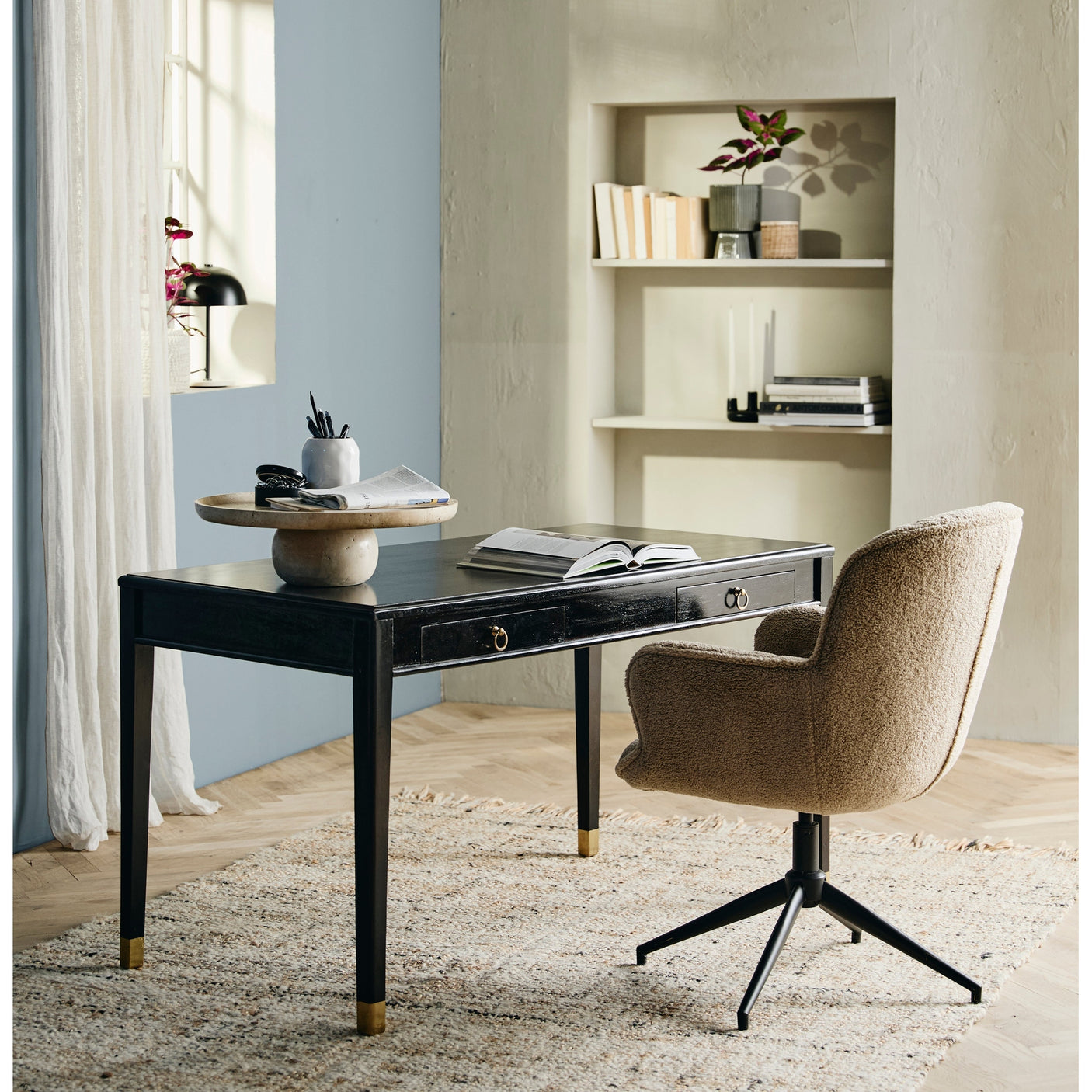 EMS desk w/2 drawers, S - svart Nordal TABLES