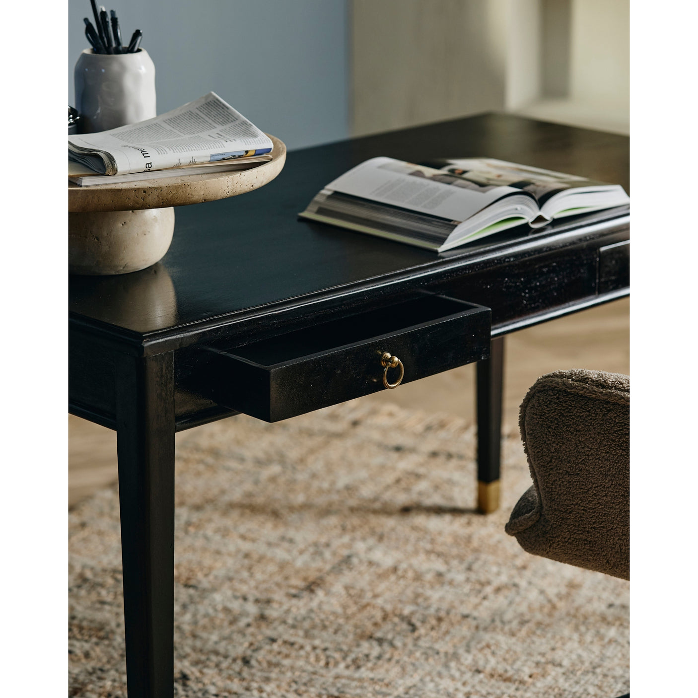 EMS desk w/2 drawers, S - svart Nordal TABLES