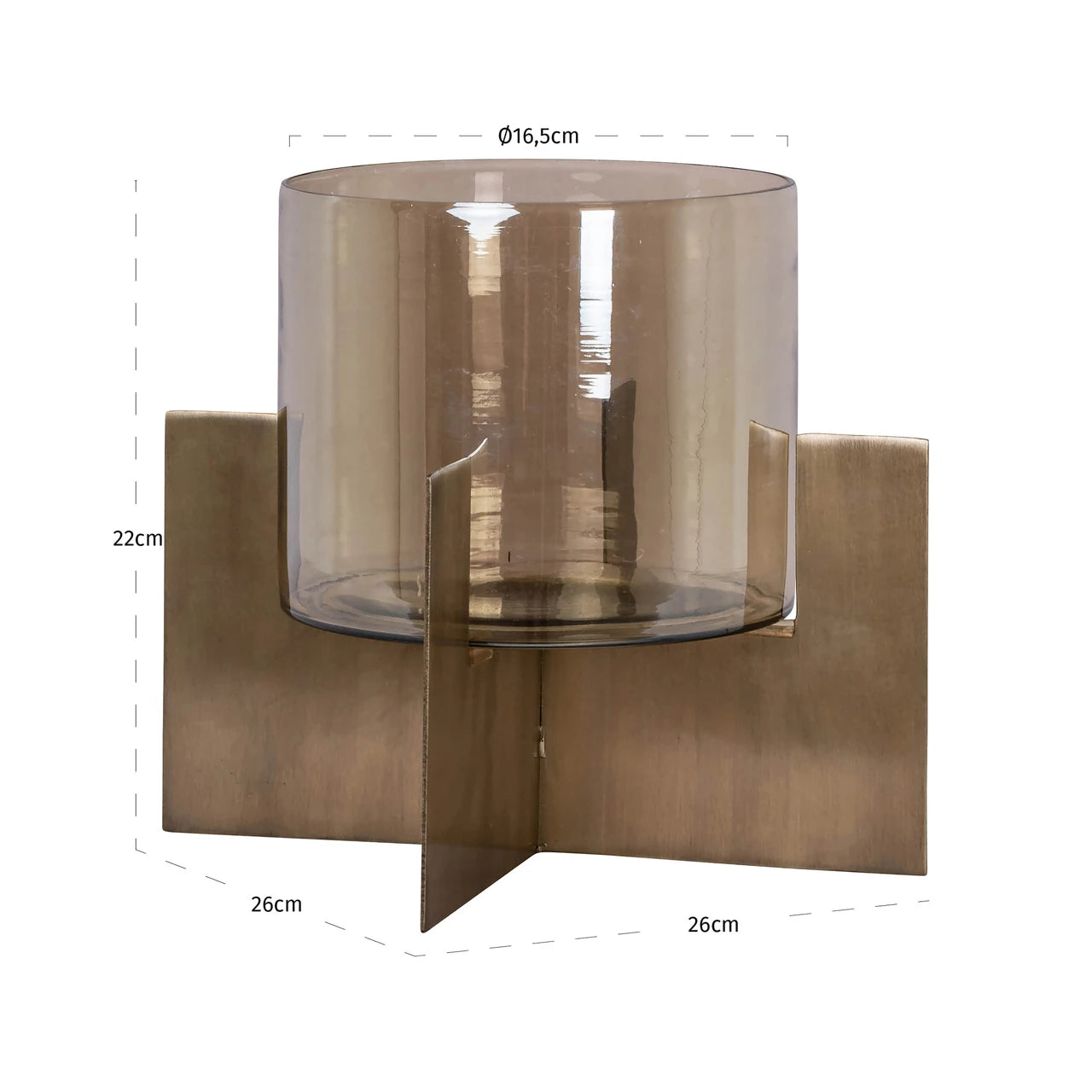 Hurricane light Resa gull liten Richmond Interiors Lanterne og lysglass