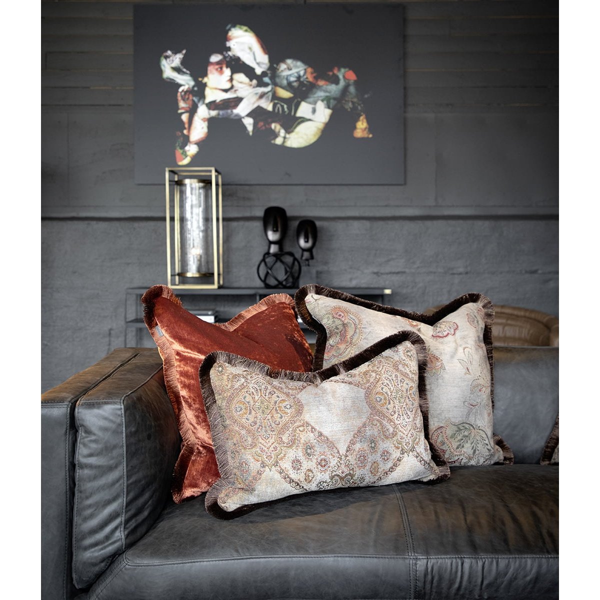 MIRALAGO FLOWER TAUPE Putetrekk Artwood Pute