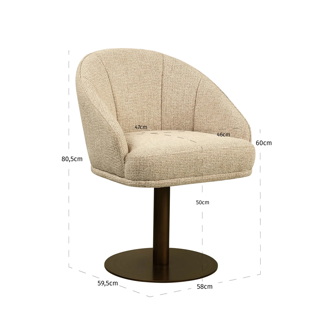 Spisestol Beverly naturlig fancy svingbar Richmond Interiors Spisestol