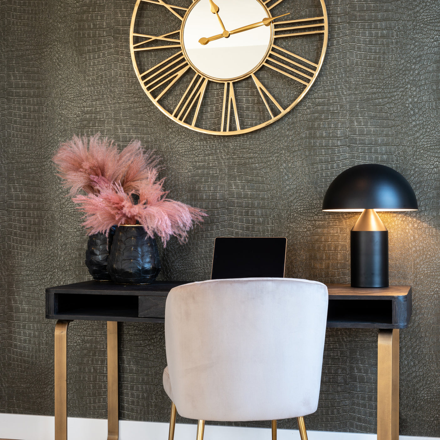 Spisestol Cannon khaki fløyel Richmond Interiors Spisestol