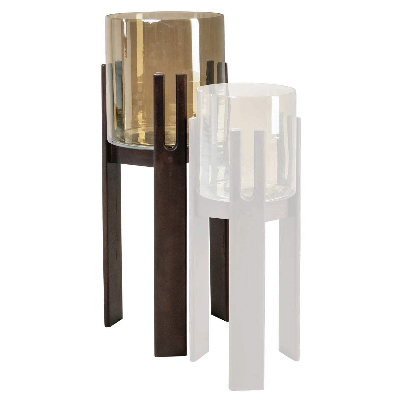 Hurricane light Reese valnøtt stor Richmond Interiors Lanterne og lysglass