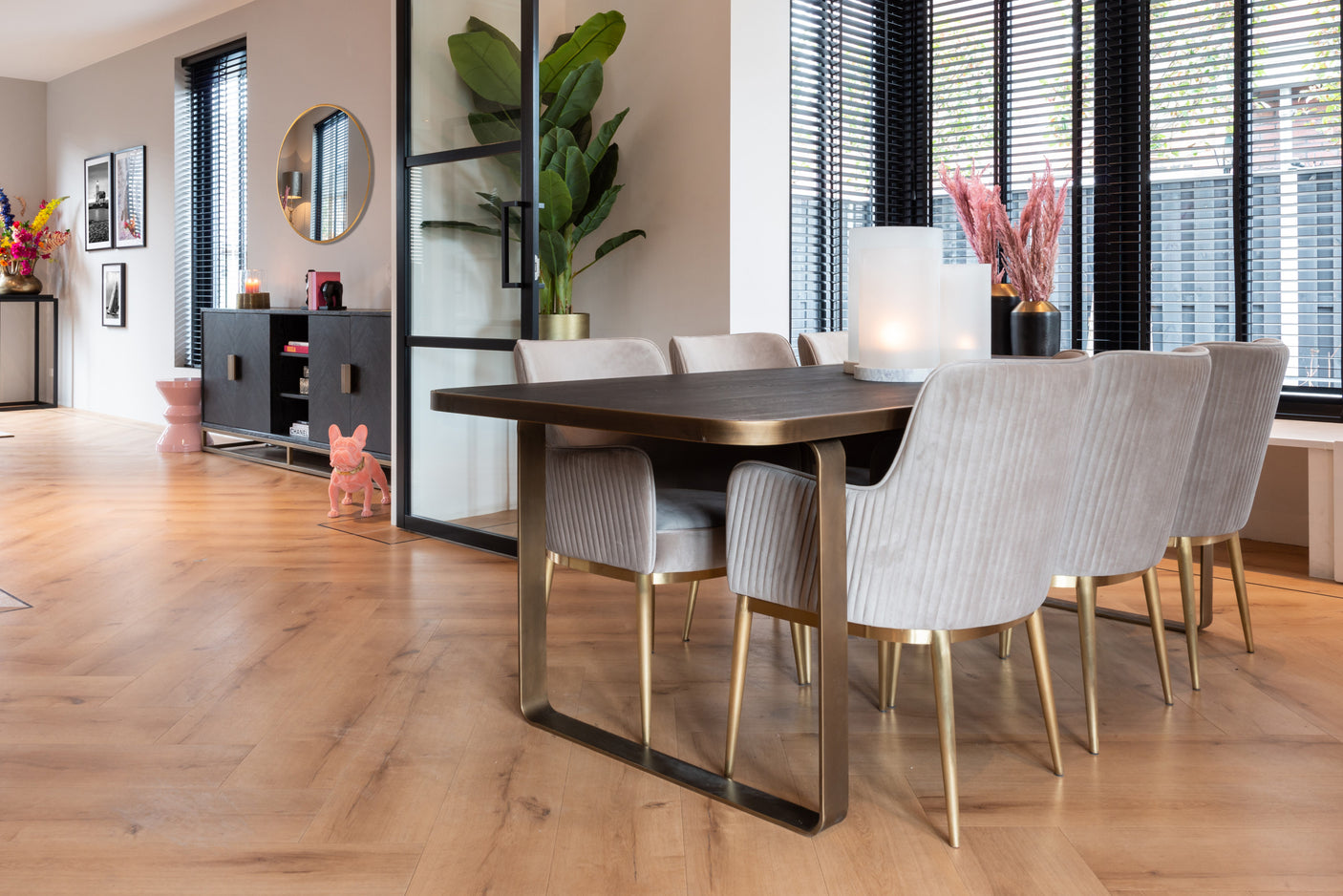 Mirror Maevy gold 110Ø Richmond Interiors Speil