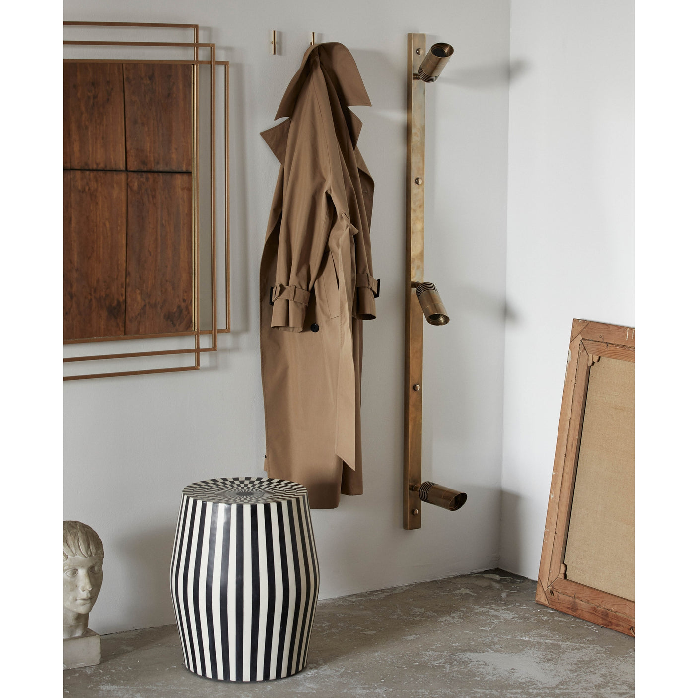 TAURA sidebord/skammel - svart/råhvitt Nordal TABLES