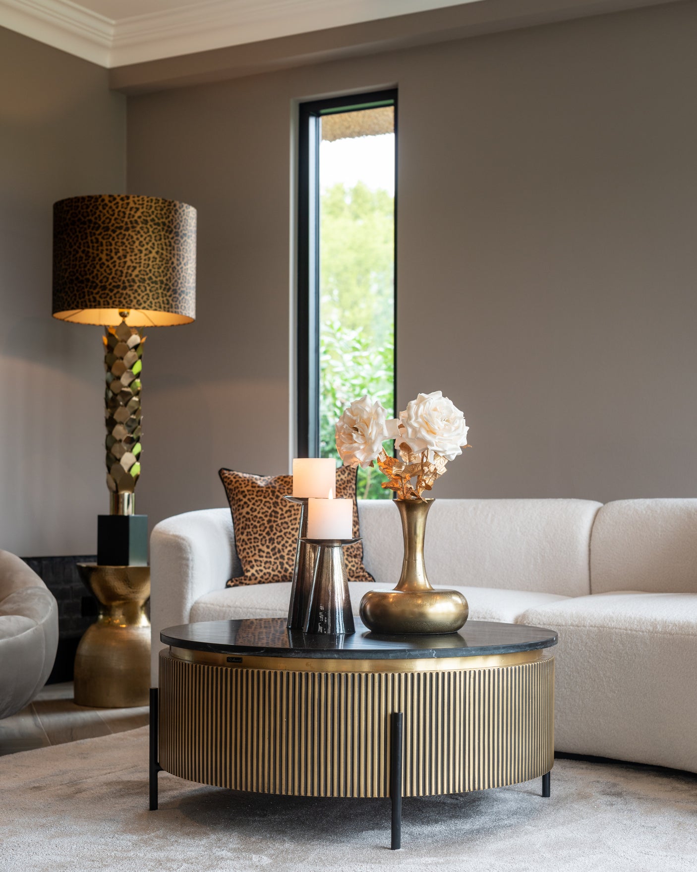 Salongbord Ironville gull 90Ø Richmond Interiors Sofabord