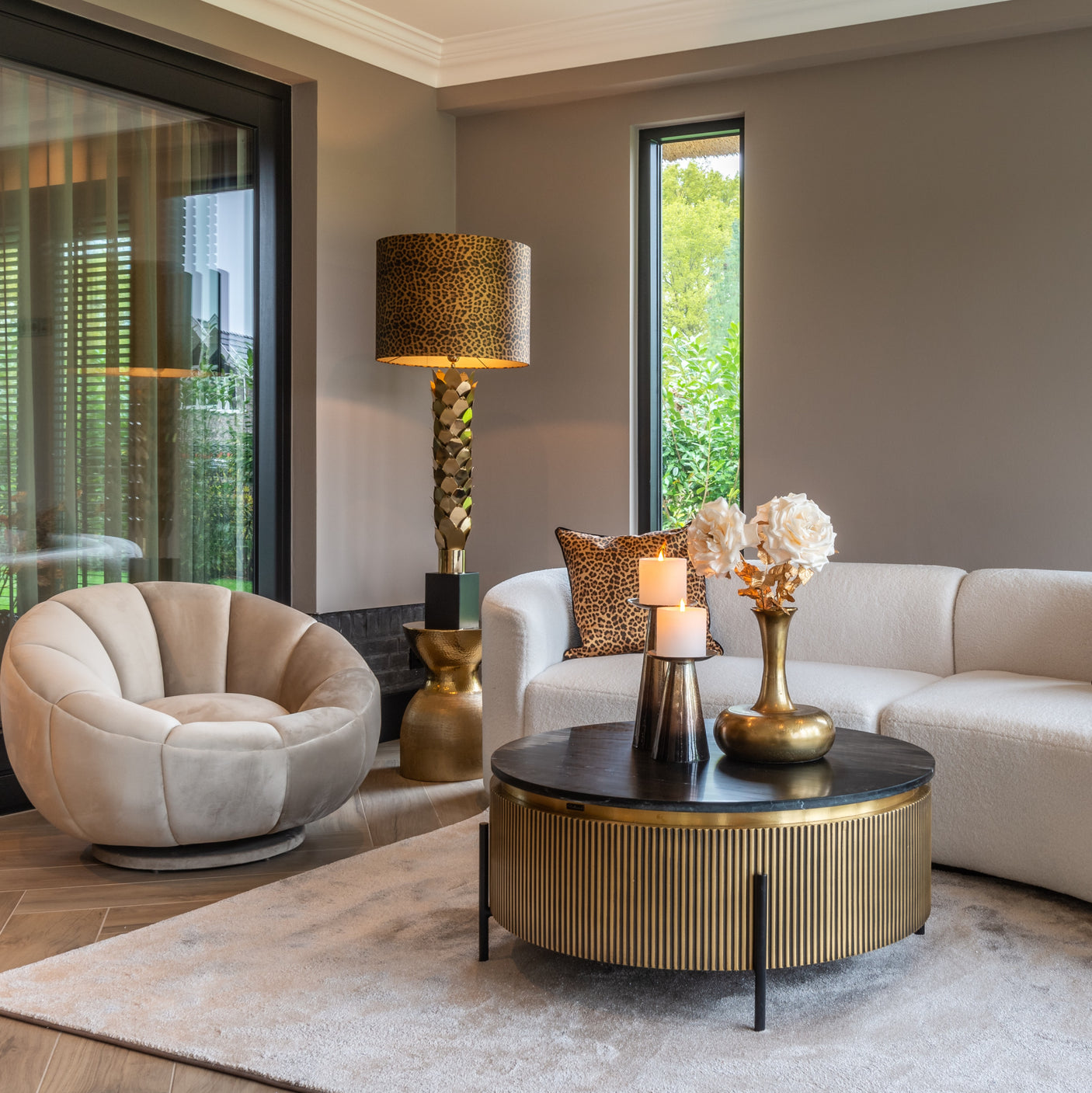 Salongbord Ironville gull 90Ø Richmond Interiors Sofabord