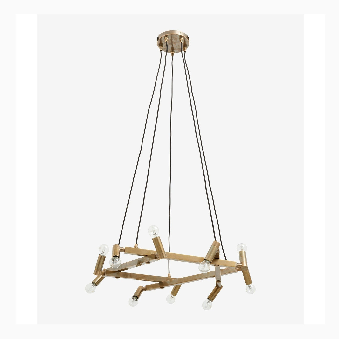 Lyskrone til 10 lyspærer - ø75 cm - brassing finish Nordal HANG LAMPS