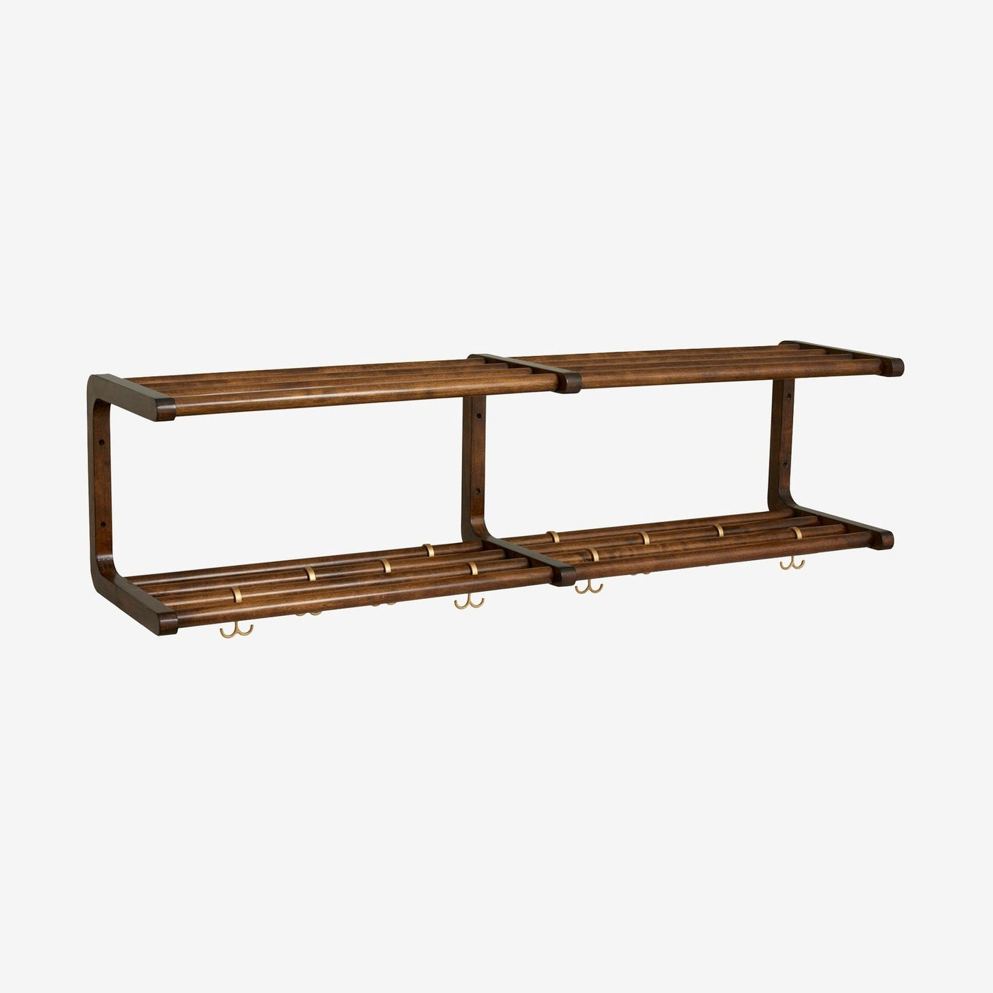 MAU trehylle med knaker / skohyll - L120 cm - natur Nordal SHELVES