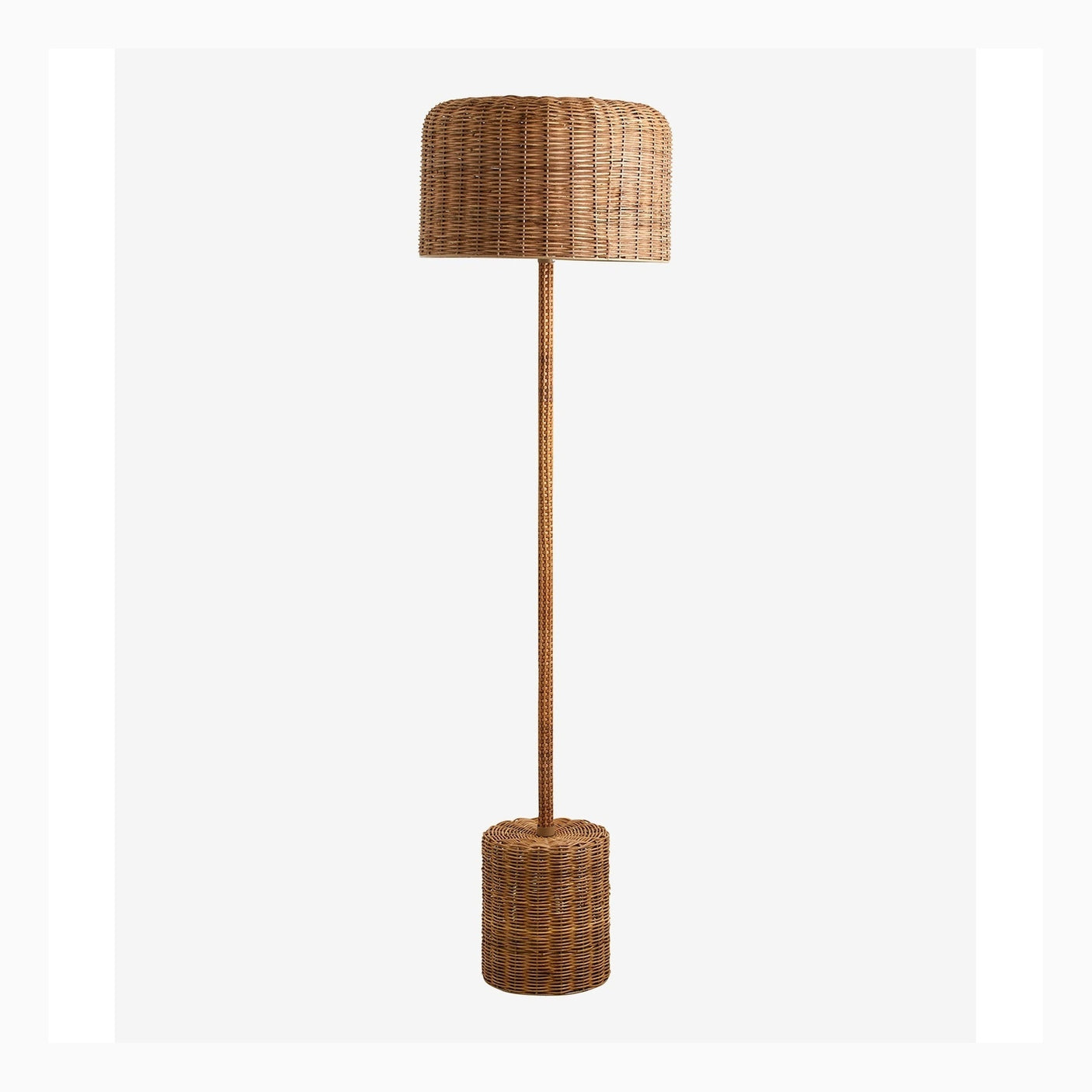 CANE gulvlampe i flettet sukkerrør - h152 cm - natur Nordal STAND LAMP