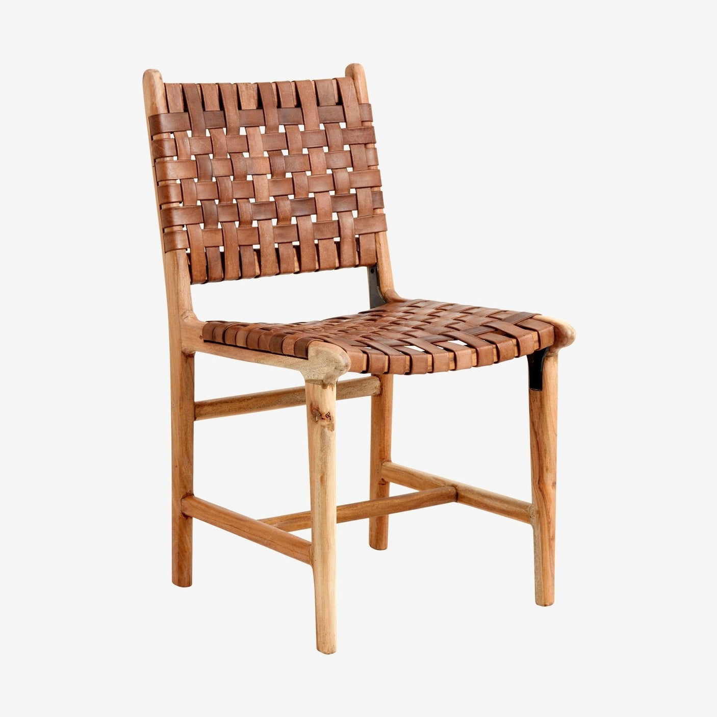 AYA-bordstol i tre med flettet skinn - natur Nordal CHAIRS+ARM