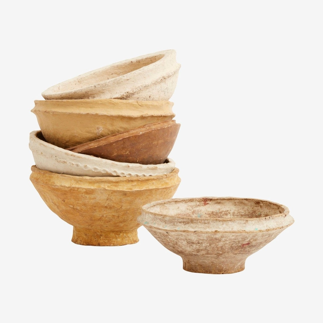 BOWL original indisk skål i papmaché - beige farger Nordal DECO ITEMS