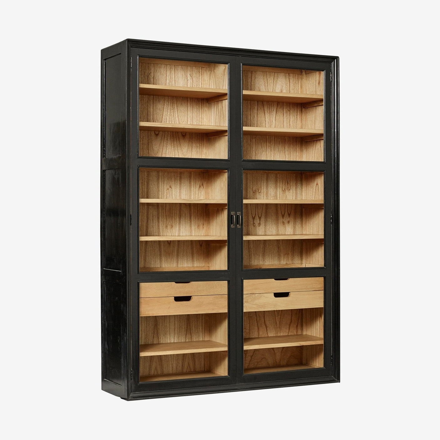 VIVA-vinduer i tre med 2 låser - sort/naturlig Nordal CABINETS