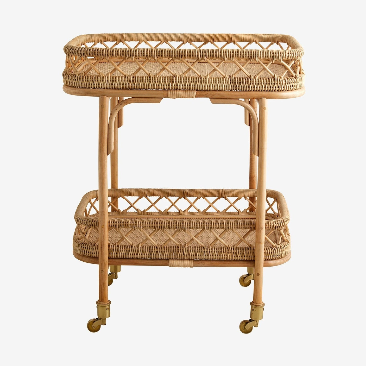 LIRI rullebord i rattan - 62x42 cm - natur Nordal TABLES