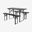 Hagepakke med bord og benk - 160x60 - sort Nordal TABLES