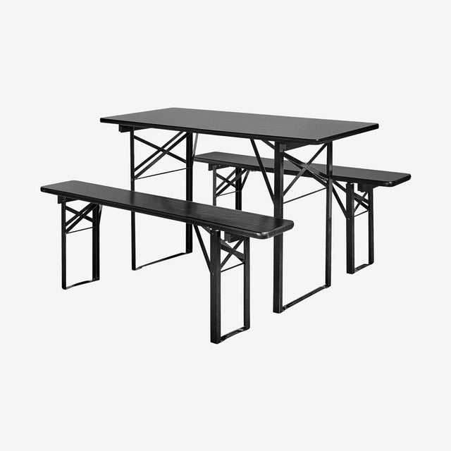 Hagepakke med bord og benk - 160x60 - sort Nordal TABLES