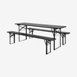 Hagepakke med bord og benk - 220x60 - sort Nordal TABLES