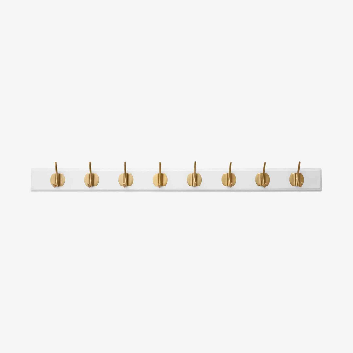 EDGY knagerække i tre med 8 brass knager - 90 cm - hvit Nordal COAT RACKS