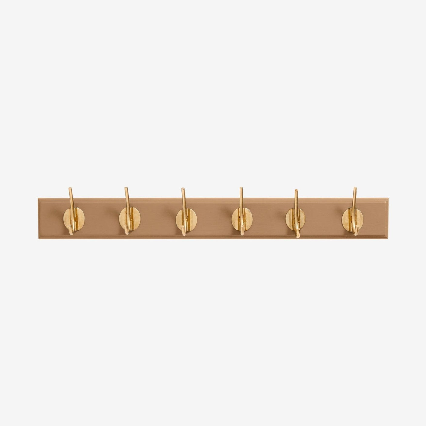 EDGY knagerække i tre med 6 brass knager - 60 cm - brun Nordal COAT RACKS