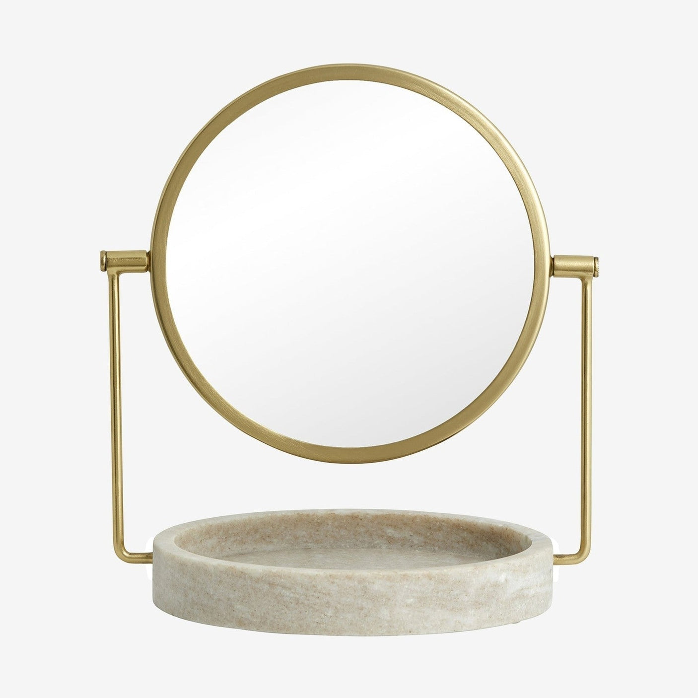HAJA bordspeil - H28,5 cm - Brunt marmor/gullfinish Nordal MIRRORS