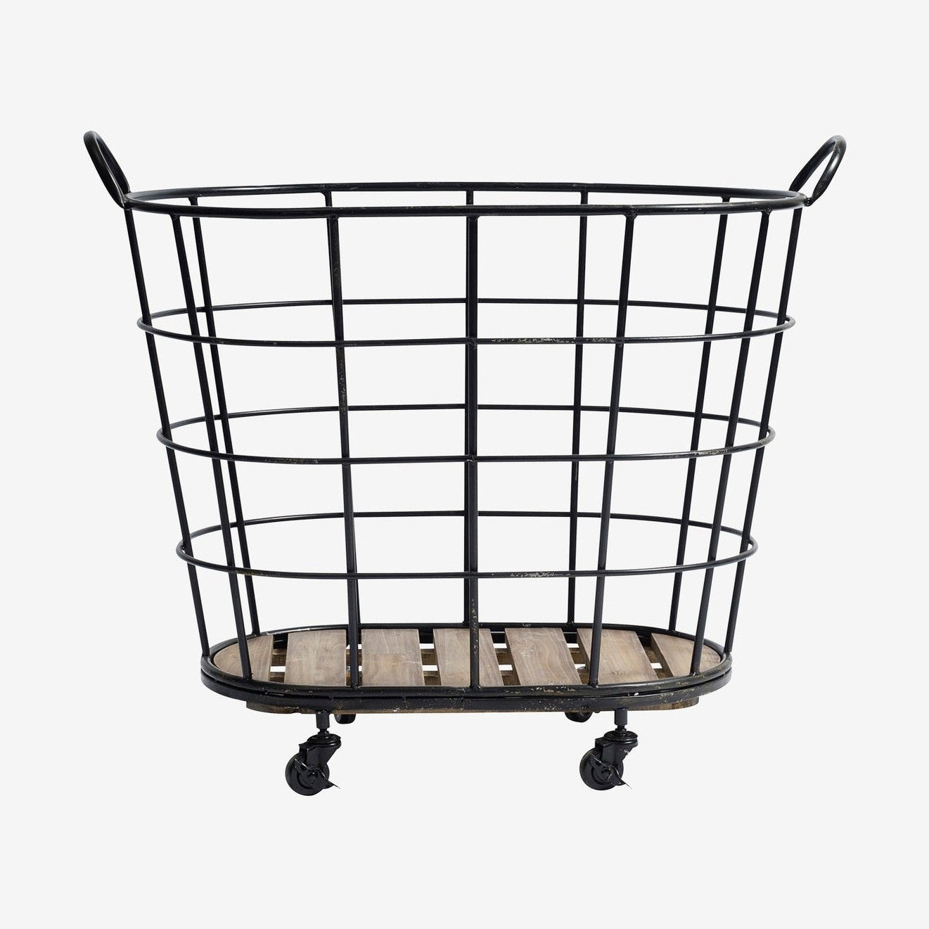 DOWNTOWN trådkurv med hjul - h73 cm - sort Nordal STORAGE