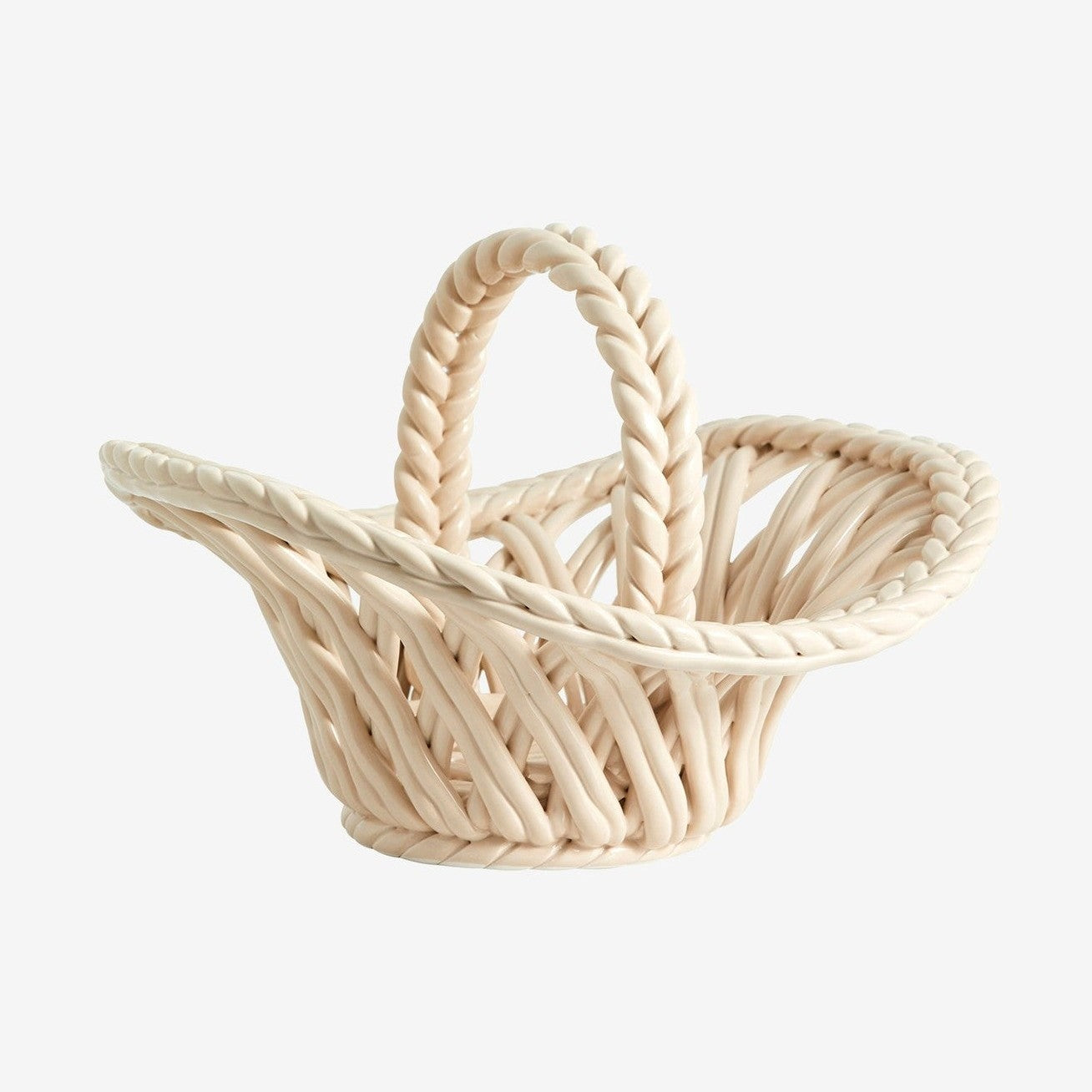 POEL keramisk kurv - 27x29 cm - beige Nordal DECO ITEMS