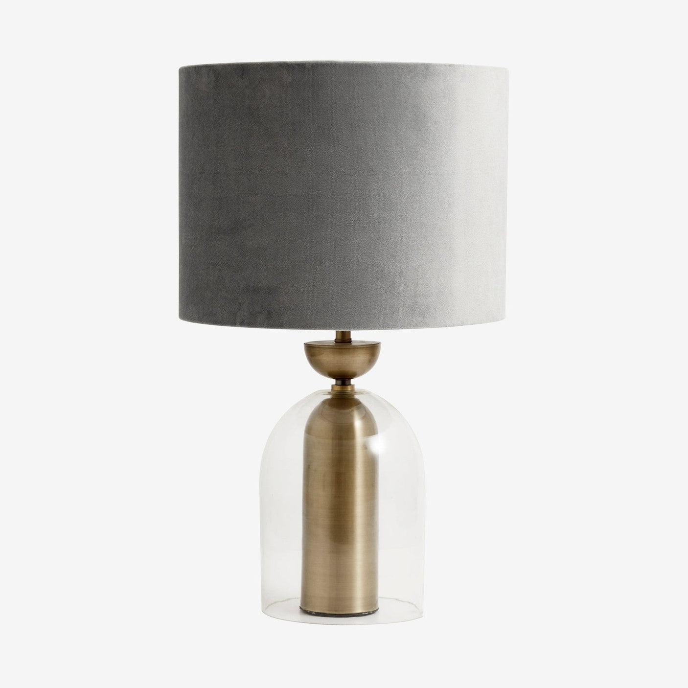 Lampeskjerm i velour - ø33 cm - grå Nordal LAMPER