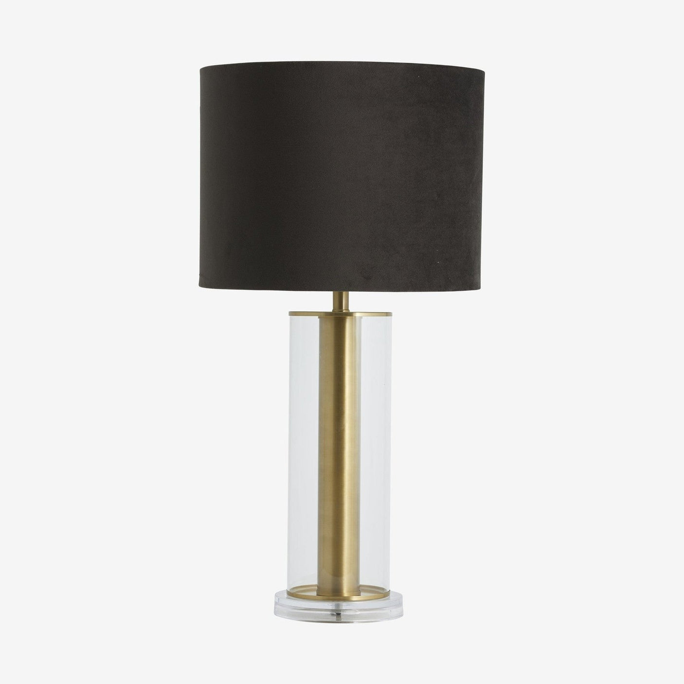 Lampeskjerm i velour - ø33 cm - mørkbrun Nordal LAMPER