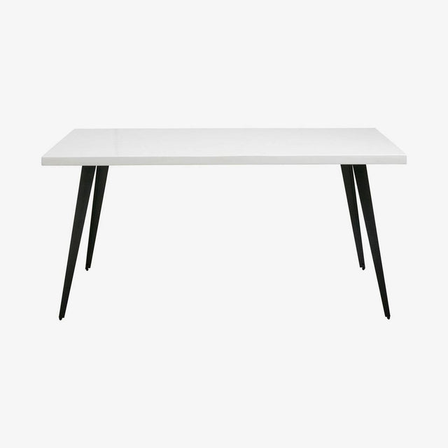 BLANK spisebord i tre og jern - 160x100 - hvit høyglans Nordal TABLES