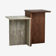 GLINA sidebord i mango og marmor - 2 stykker - H58/48 cm Nordal TABLES