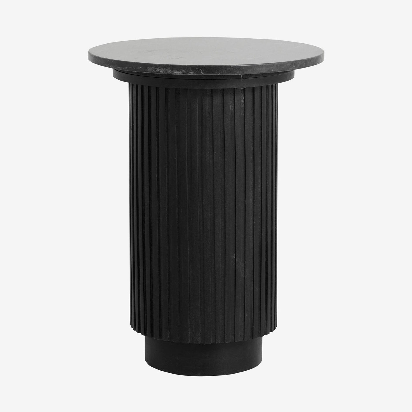 ERIE rundt sidebord i tre og marmor - ø40 cm - sort Nordal TABLES