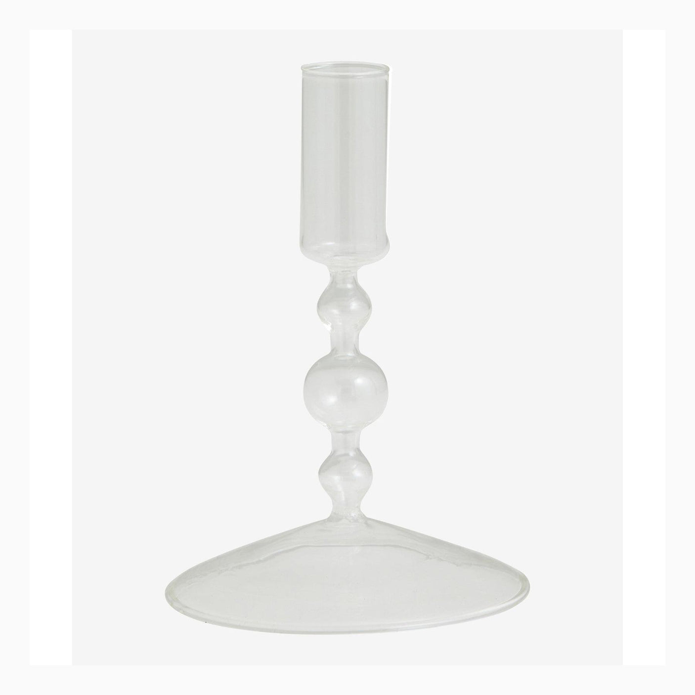 CHIROS lysestage i glass - h15 cm - klart glass Nordal LYSESTAGER