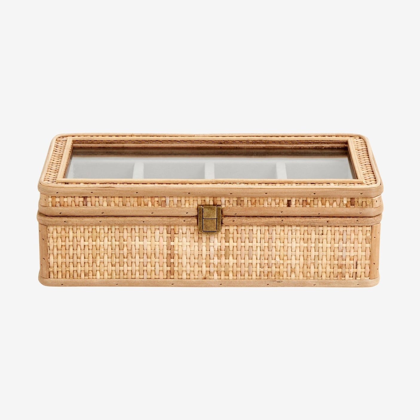 RATTAN smykkebokse i rattan m/glasslås - 19x34 cm - natur Nordal STORAGE