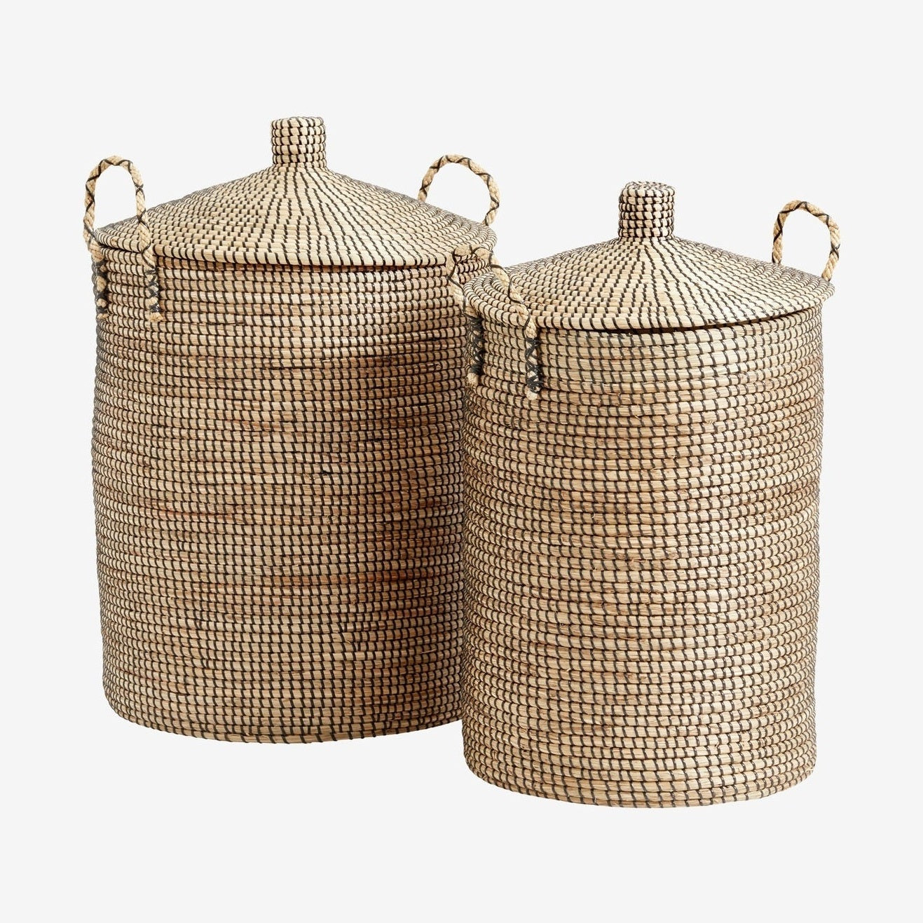 LAUDY vaskekurv i sjøgress med dekk - 2 stykker - natur Nordal STORAGE