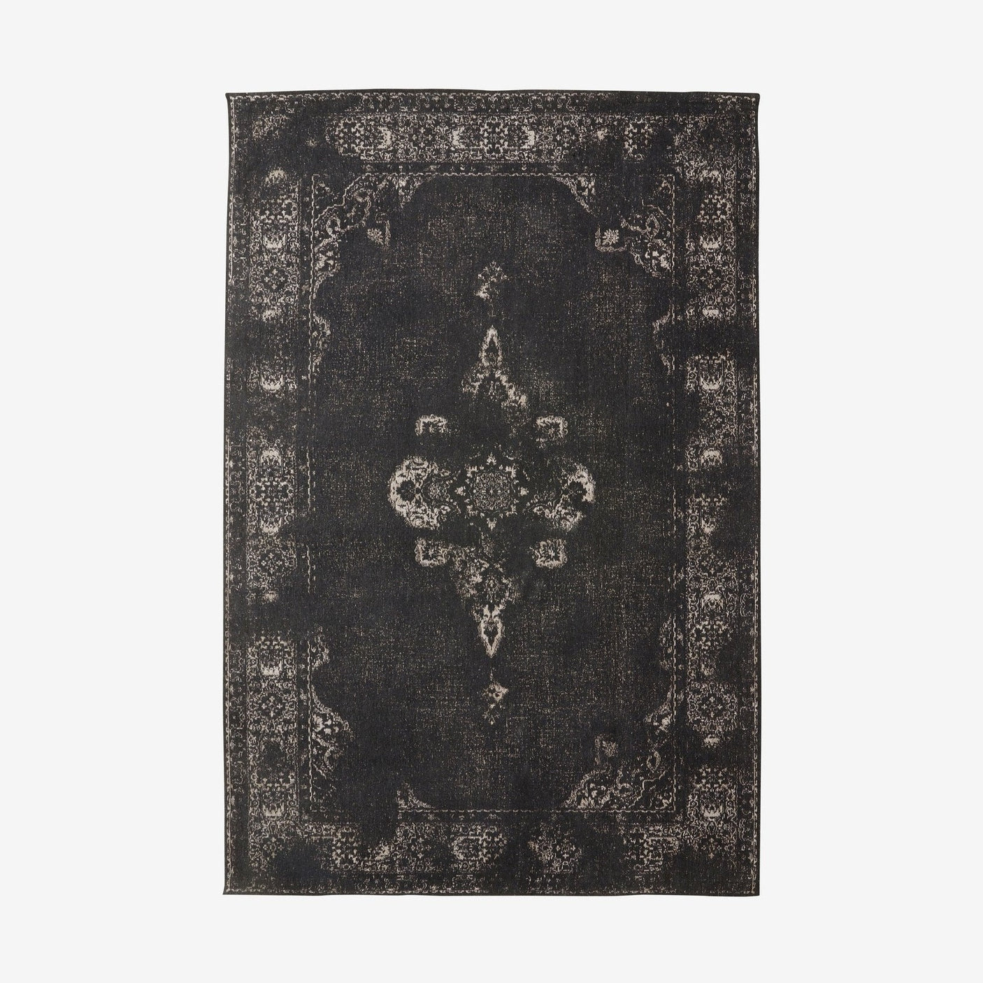 GRAND vevd bomullsmatte, 160x240 - mørkgrå/sort Nordal CARPETS