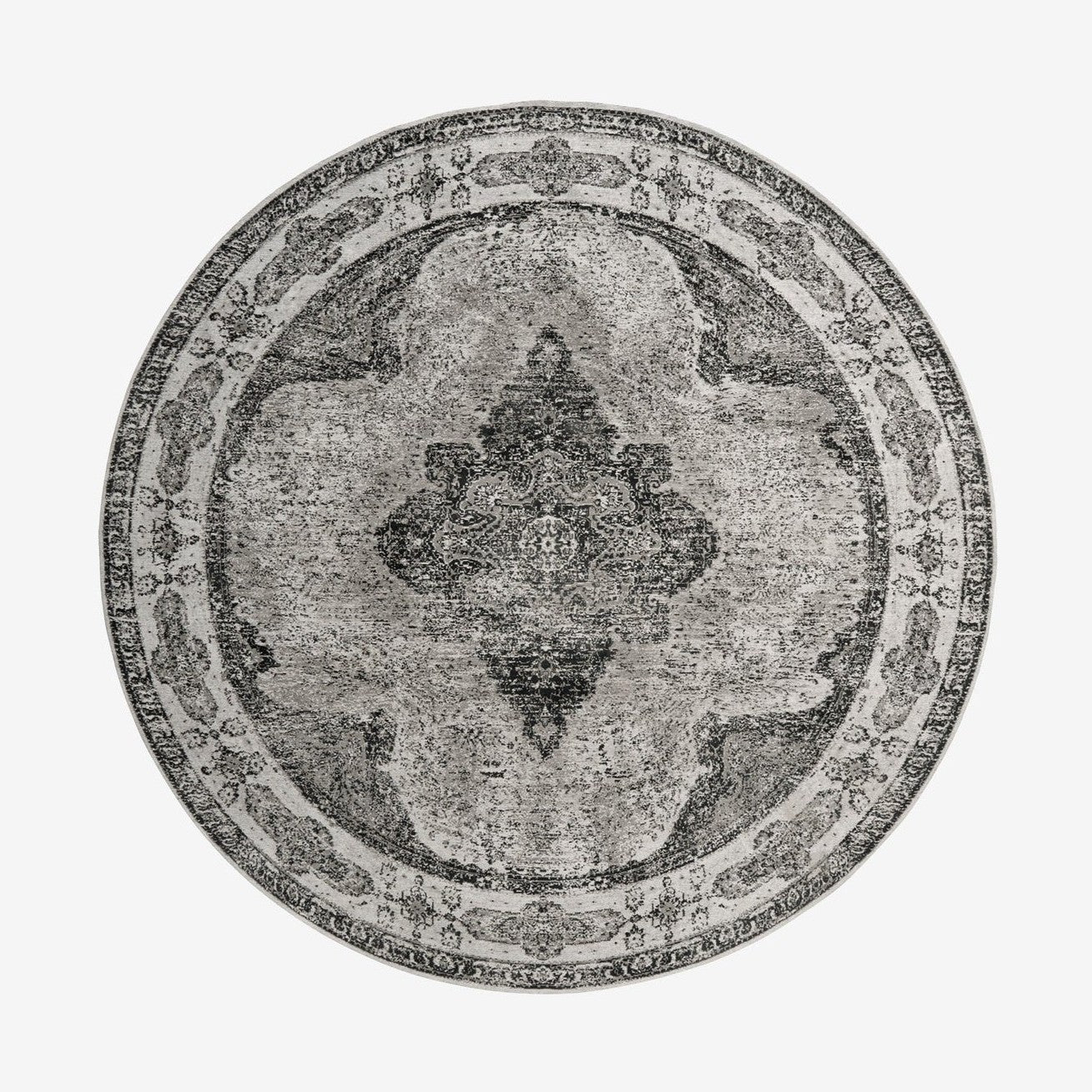 VENUS rundt vevd bomull, Ø240 - grå Nordal CARPETS