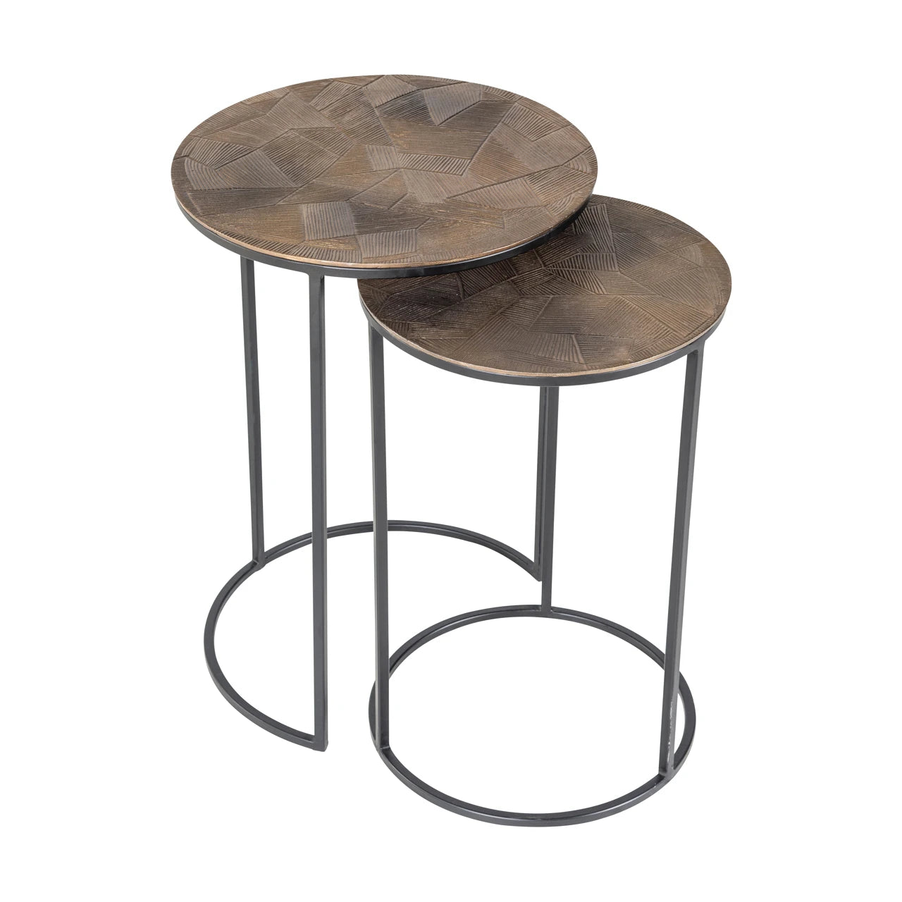 Endebord Tulum børstet gull sett med 2 Richmond Interiors Sidebord