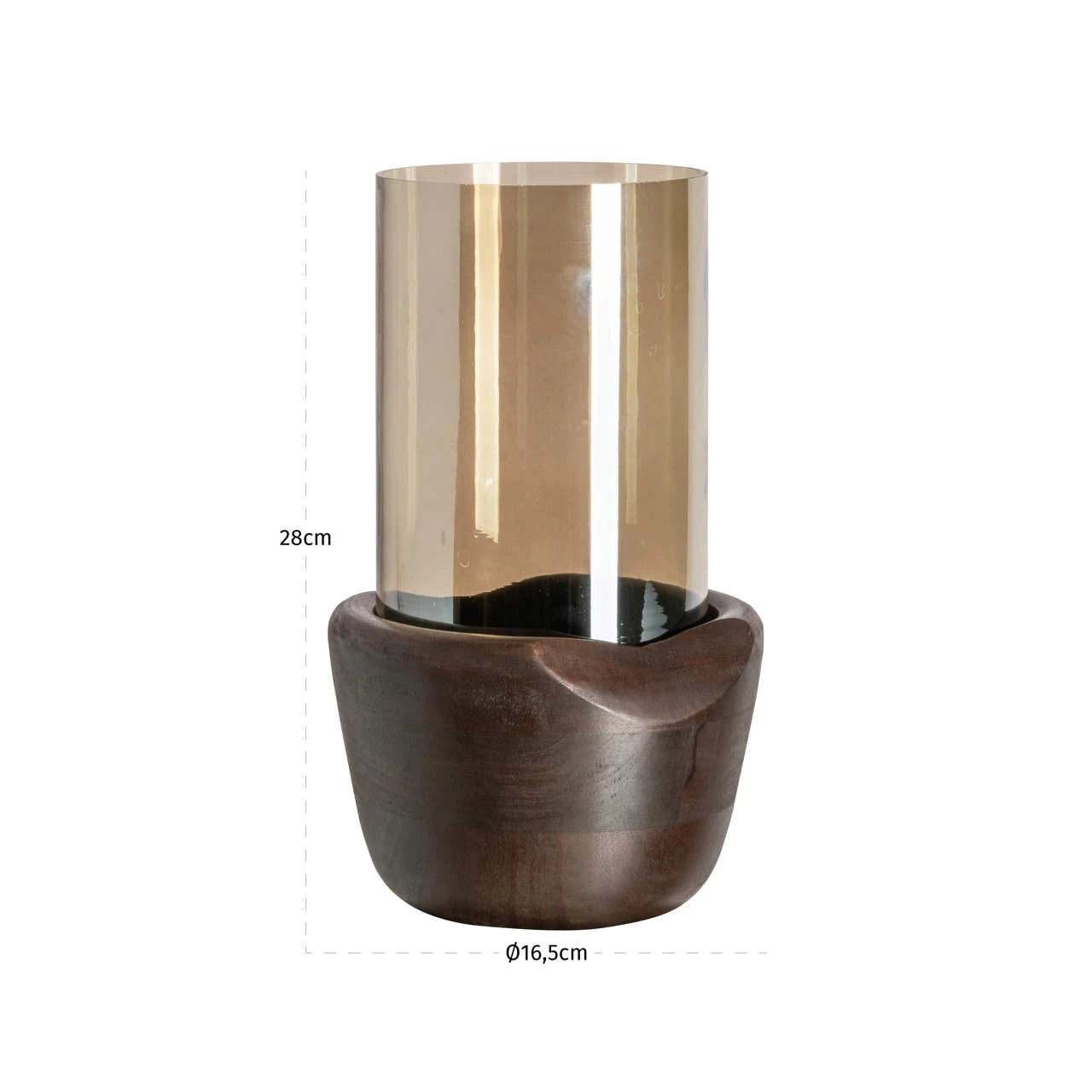 Hurricane light Sloane valnøtt stor Richmond Interiors Lanterne og lysglass