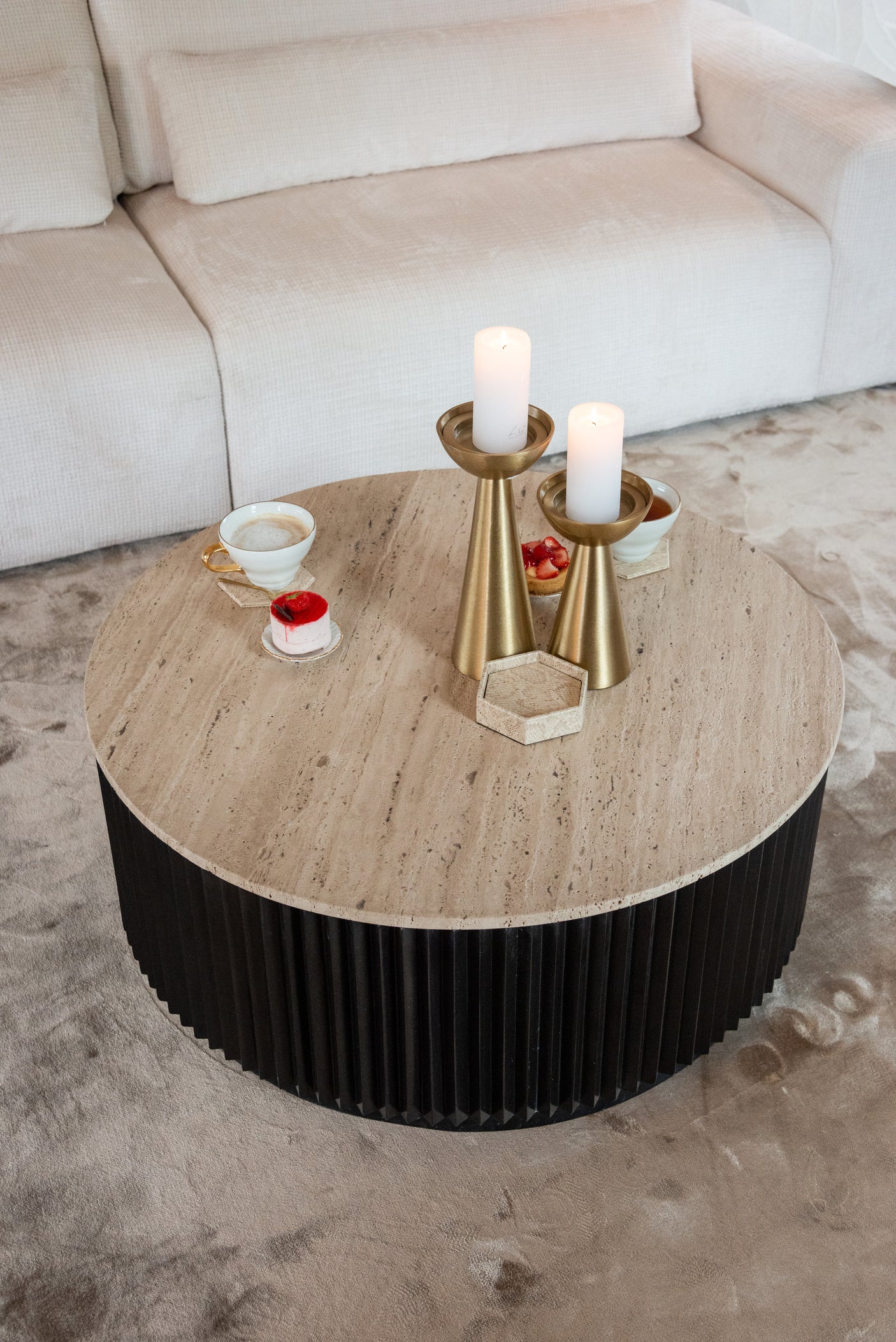 Salongbord Hampton mørk brun 90Ø Richmond Interiors Sofabord