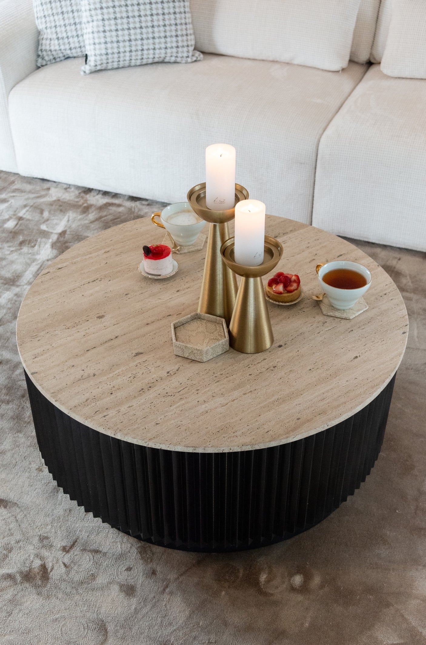 Salongbord Hampton mørk brun 90Ø Richmond Interiors Sofabord