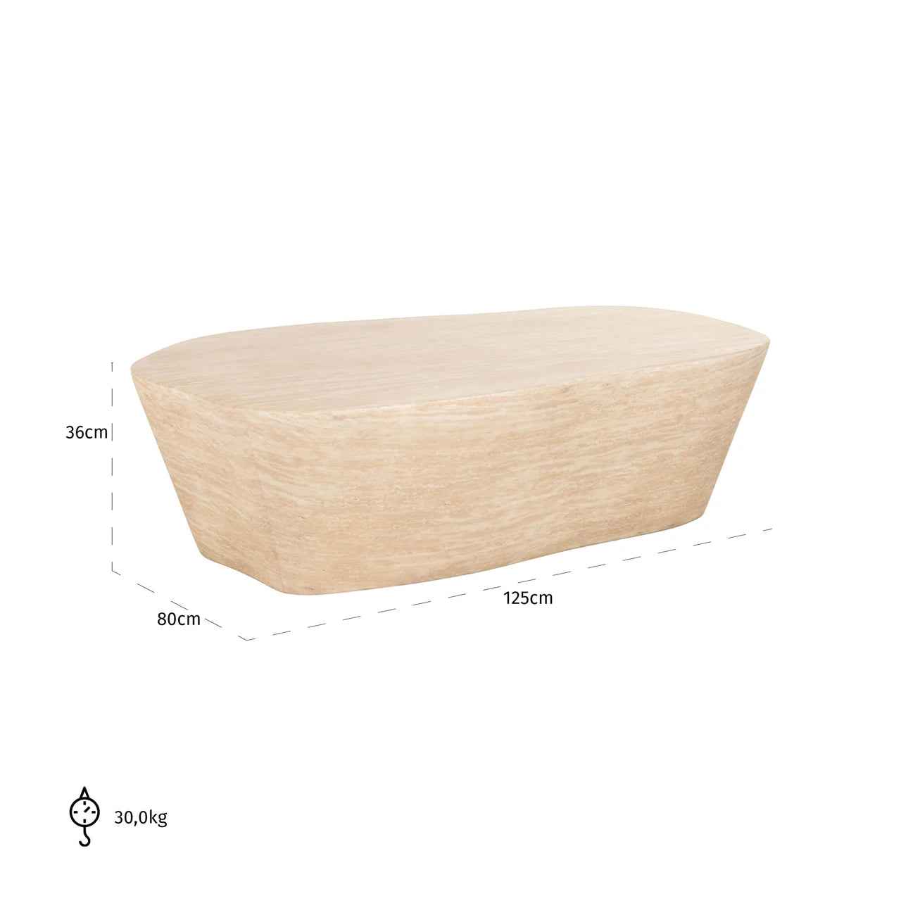 Salongbord Fictus beige 125 Richmond Interiors Sofabord