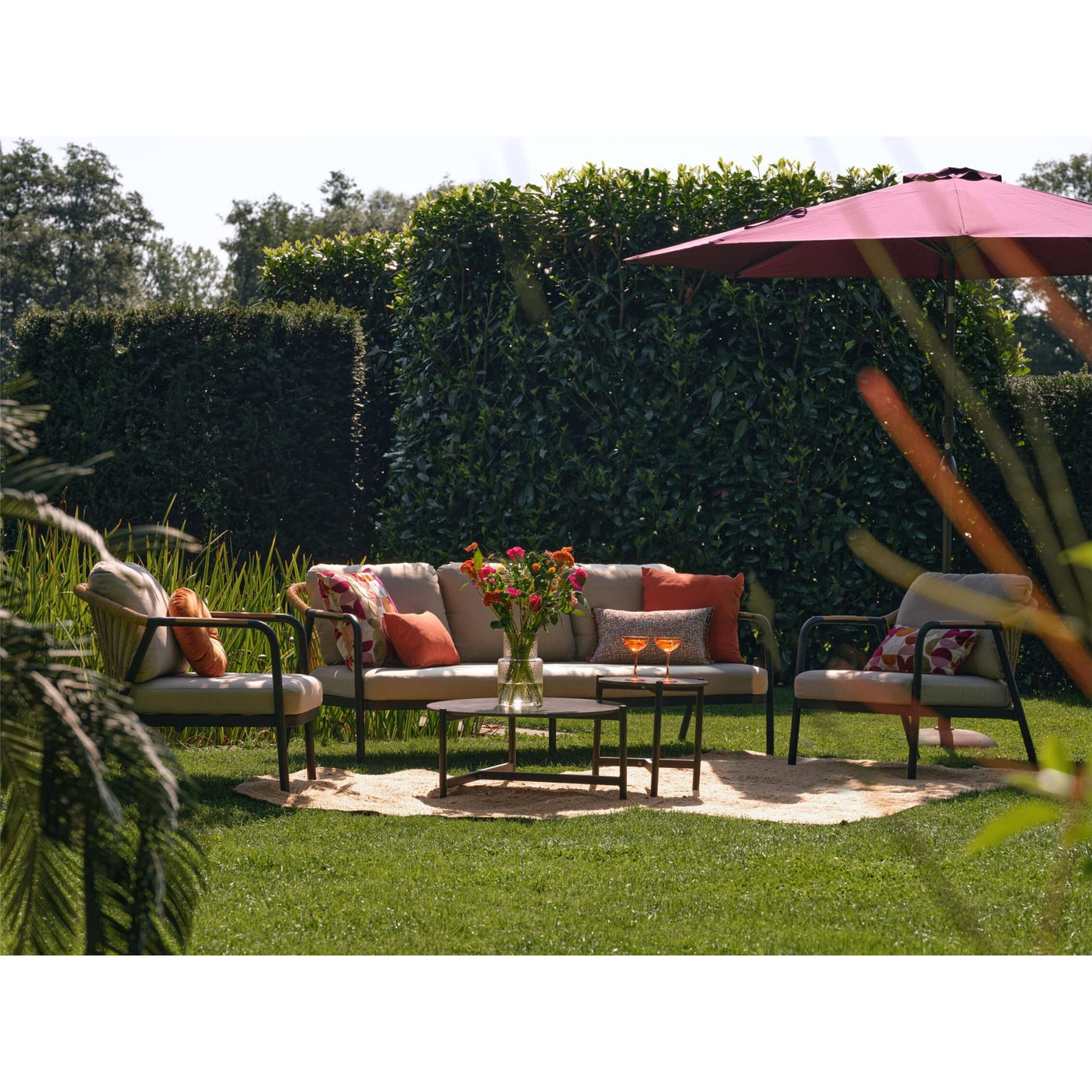 Nice 3+1+1 m/bord Hartman Loungegruppe