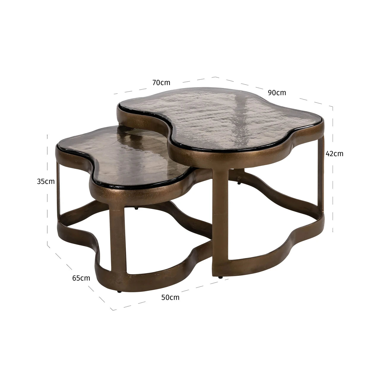 Salongbord Fairfield messing antikk Sett med 2 Richmond Interiors Sofabord