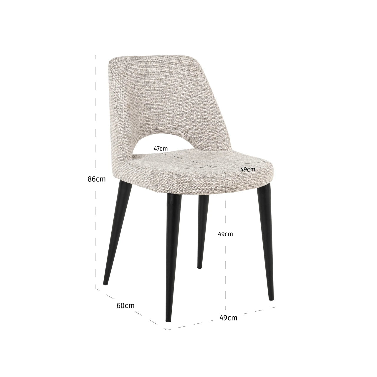 Spisestol Tabitha natur fancy flammehemmende sett med 2 Richmond Interiors Spisestol