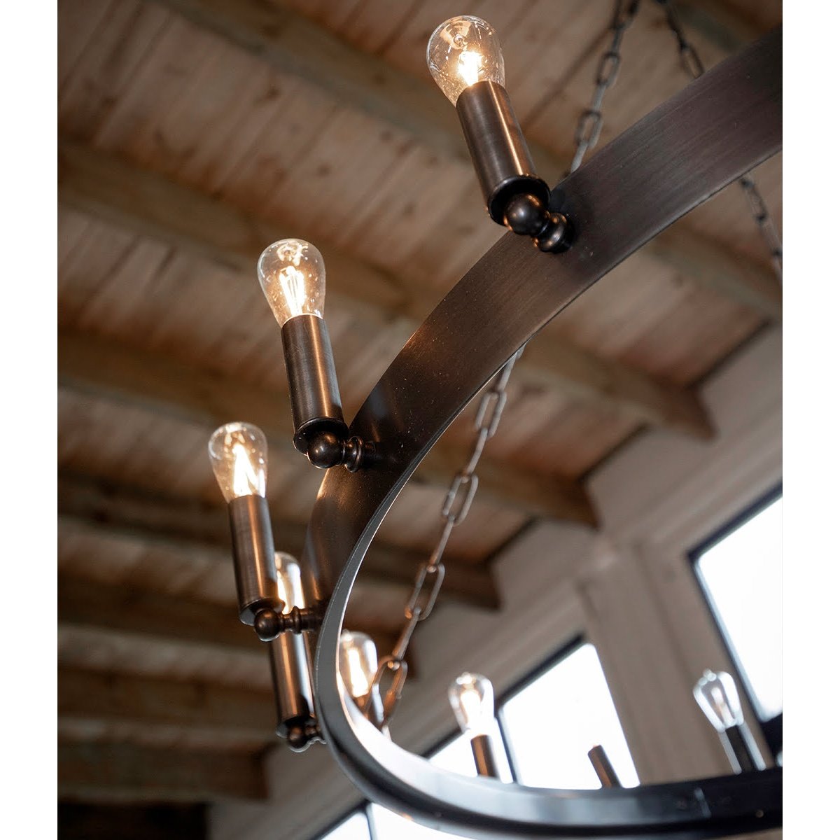 Crown Taklampe Antique iron Artwood Taklampe